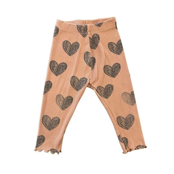 Zara Brown Ribbed Black Heart Pants‎ - Picture 1 of 3